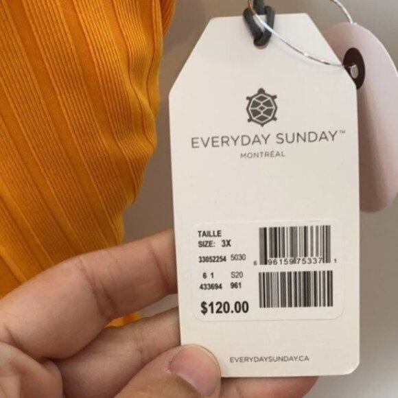 Everyday Sunday Women Yellow One-Piece Ruffle Ribbed Swimsuit Plus Size 3X - Picture 11 of 13